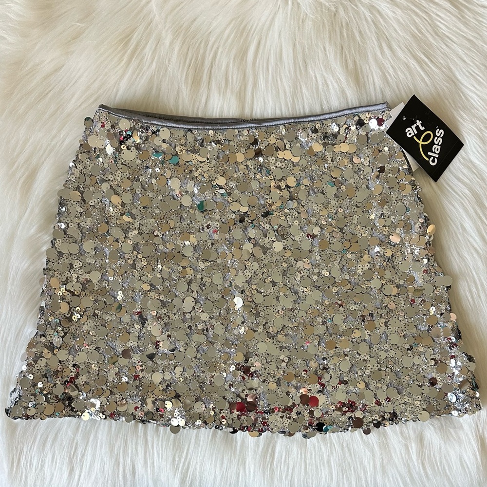 NWT Art Class Girls Paillette Sequins Mini Skirt Size XL (14)